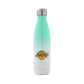 Lakers, Μεταλλικό παγούρι θερμός Πράσινο/Λευκό (Stainless steel), διπλού τοιχώματος, 500ml