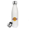 Lakers, Μεταλλικό παγούρι θερμός Λευκό (Stainless steel), διπλού τοιχώματος, 500ml