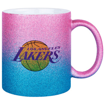 Lakers, Κούπα Χρυσή/Μπλε Glitter, κεραμική, 330ml