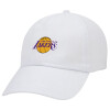 Lakers, Καπέλο ενηλίκων Jockey Λευκό (snapback, 5-φύλλο, unisex)