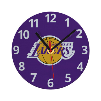 Lakers, Ρολόι τοίχου γυάλινο (20cm)