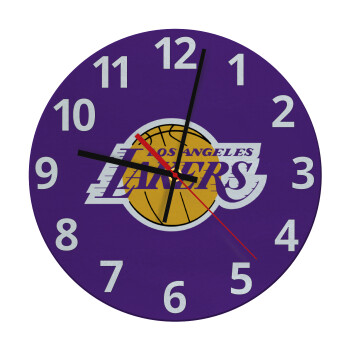 Lakers, Ρολόι τοίχου γυάλινο (30cm)