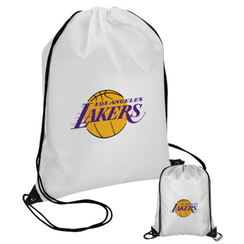 Lakers, Τσάντα πουγκί με μαύρα κορδόνια 45χ35cm (1 τεμάχιο)