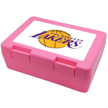 Lakers, Παιδικό δοχείο κολατσιού ΡΟΖ 185x128x65mm (BPA free πλαστικό)