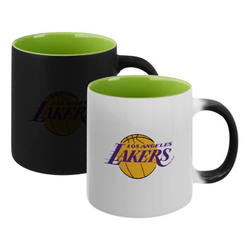 Lakers, Κούπα Μαγική εσωτερικό πράσινο, κεραμική 330ml που αλλάζει χρώμα με το ζεστό ρόφημα (1 τεμάχιο)