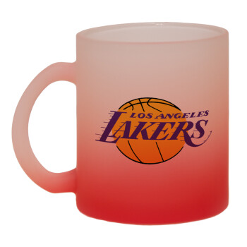 Lakers, Κούπα γυάλινη δίχρωμη με βάση το κόκκινο ματ, 330ml
