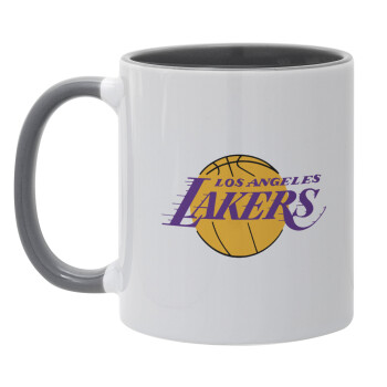 Lakers, Κούπα χρωματιστή γκρι, κεραμική, 330ml