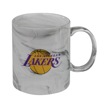 Lakers, Κούπα κεραμική, marble style (μάρμαρο), 330ml