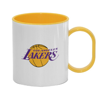Lakers, Κούπα (πλαστική) (BPA-FREE) Polymer Κίτρινη για παιδιά, 330ml