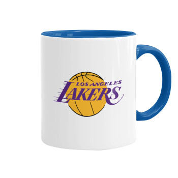 Lakers, Κούπα χρωματιστή μπλε, κεραμική, 330ml