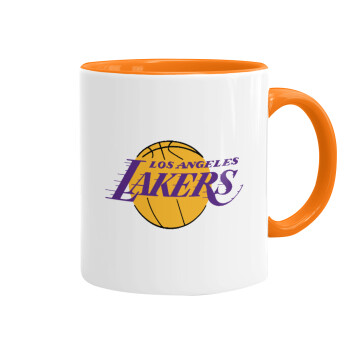 Lakers, Κούπα χρωματιστή πορτοκαλί, κεραμική, 330ml