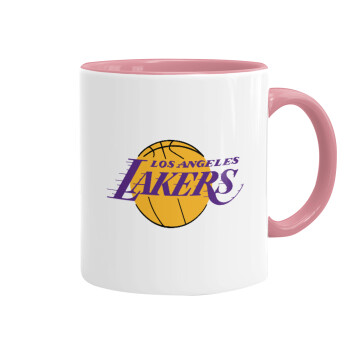Lakers, Κούπα χρωματιστή ροζ, κεραμική, 330ml
