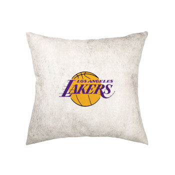 Lakers, Μαξιλάρι καναπέ Δερματίνη Γκρι 40x40cm με γέμισμα