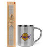 Easter Set, metallic thermal cup (300ml) & Easter aromatic flat candle (30cm) (GRAY)