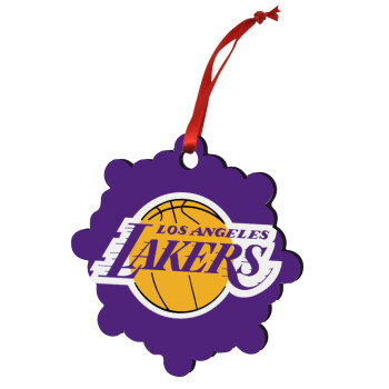 Lakers, Χριστουγεννιάτικο στολίδι snowflake ξύλινο 7.5cm