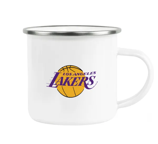Lakers — Metallic enamel cup white 360ml