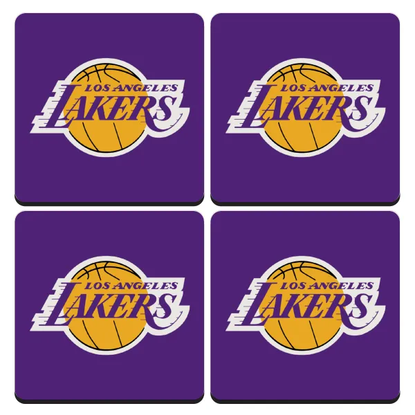 Lakers — Σουβέρ ξύλινα τετράγωνα (9cm)