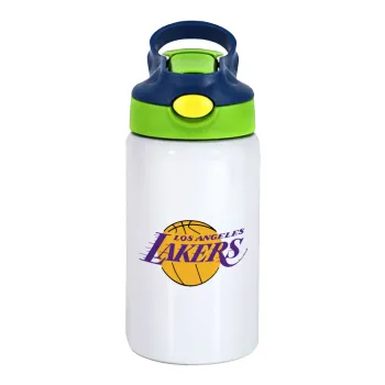 Lakers, Παιδικό παγούρι θερμό, ανοξείδωτο, με καλαμάκι ασφαλείας, πράσινο/μπλε (350ml)