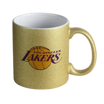 Lakers, Κούπα Χρυσή Glitter που γυαλίζει, κεραμική, 330ml