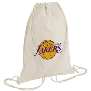 Lakers, Τσάντα πλάτης πουγκί GYMBAG natural (28x40cm)