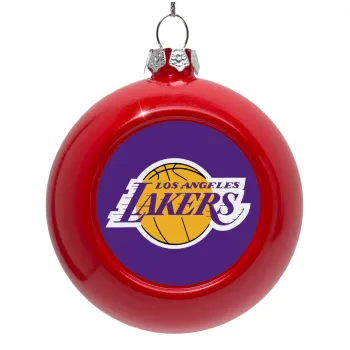 Lakers, Στολίδι Χριστουγεννιάτικη μπάλα δένδρου Κόκκινη 8cm
