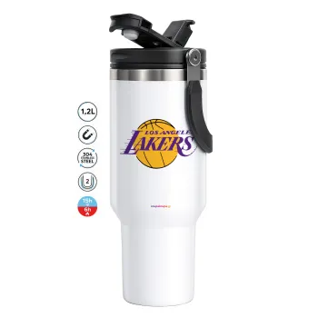 Lakers, Mega Tumbler με καπάκι, διπλού τοιχώματος (θερμό) 1,2L