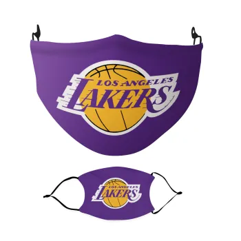 Lakers, Μάσκα υφασμάτινη Ενηλίκων πολλαπλών στρώσεων με υποδοχή φίλτρου