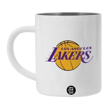 Lakers, BIG Mug Stainless steel double wall (450ml, White)