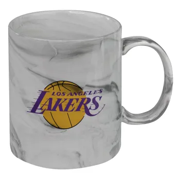 Lakers, Mug ceramic marble style, 330ml