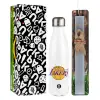 Easter candle, metallic white thermos bottle (500ml) & aromatic flat candle (30cm) (GRAY)