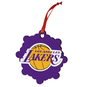 Lakers, Christmas ornament snowflake wooden 7.5cm