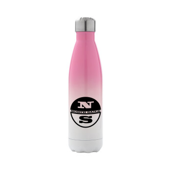 North Sails, Metal mug thermos Pink/White (Stainless steel), double wall, 500ml