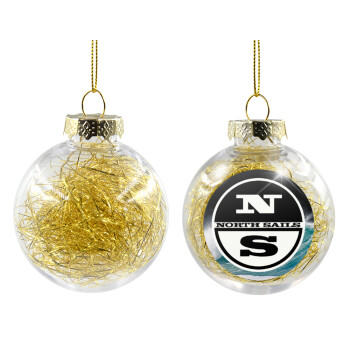 North Sails, Χριστουγεννιάτικη μπάλα δένδρου διάφανη με χρυσό γέμισμα 8cm