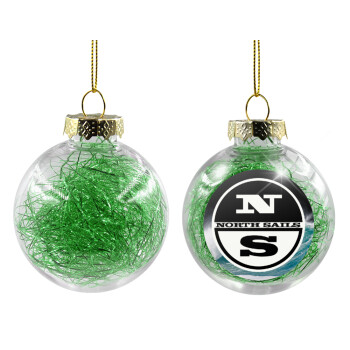 North Sails, Χριστουγεννιάτικη μπάλα δένδρου διάφανη με πράσινο γέμισμα 8cm