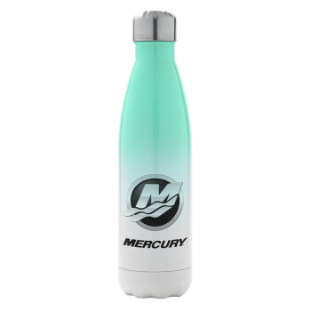 Mercury, Μεταλλικό παγούρι θερμός Πράσινο/Λευκό (Stainless steel), διπλού τοιχώματος, 500ml