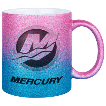 Mercury, Κούπα Χρυσή/Μπλε Glitter, κεραμική, 330ml
