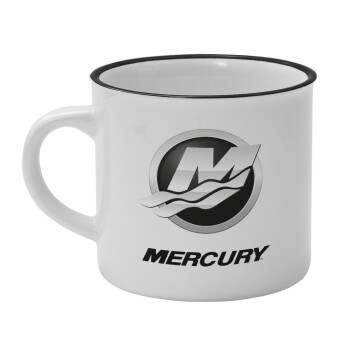 Mercury, Κούπα κεραμική vintage Λευκή/Μαύρη 230ml