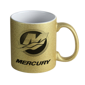 Mercury, Κούπα Χρυσή Glitter που γυαλίζει, κεραμική, 330ml