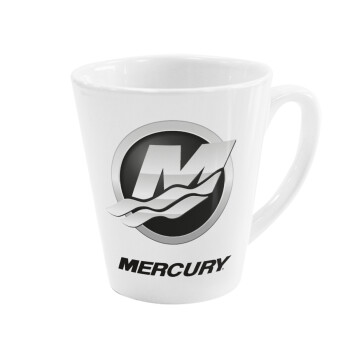 Mercury, Κούπα κωνική Latte Λευκή, κεραμική, 300ml