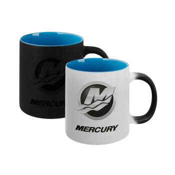 Mercury, Κούπα Μαγική εσωτερικό μπλε, κεραμική 330ml που αλλάζει χρώμα με το ζεστό ρόφημα (1 τεμάχιο)