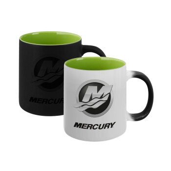 Mercury, Κούπα Μαγική εσωτερικό πράσινο, κεραμική 330ml που αλλάζει χρώμα με το ζεστό ρόφημα (1 τεμάχιο)