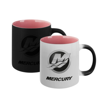 Mercury, Κούπα Μαγική εσωτερικό ΡΟΖ, κεραμική 330ml που αλλάζει χρώμα με το ζεστό ρόφημα (1 τεμάχιο)