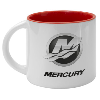 Mercury, Κούπα κεραμική 400ml Λευκή/Κόκκινη