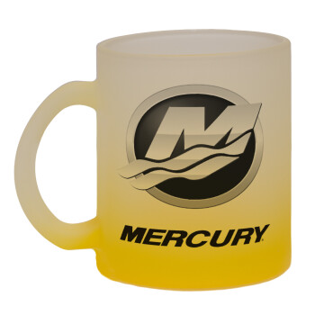 Mercury, Κούπα γυάλινη δίχρωμη με βάση το κίτρινο ματ, 330ml