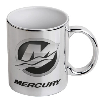 Mercury, Mug ceramic, silver mirror, 330ml