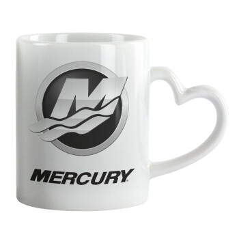 Mercury, Κούπα καρδιά χερούλι λευκή, κεραμική, 330ml