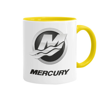 Mercury, Κούπα χρωματιστή κίτρινη, κεραμική, 330ml