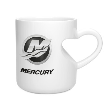 Mercury, Κούπα καρδιά λευκή, κεραμική, 330ml