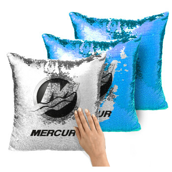 Mercury, Μαξιλάρι καναπέ Μαγικό Μπλε με πούλιες 40x40cm περιέχεται το γέμισμα