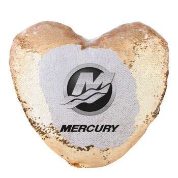 Mercury, Μαξιλάρι καναπέ καρδιά Μαγικό Χρυσό με πούλιες 40x40cm περιέχεται το  γέμισμα